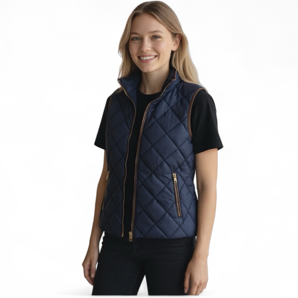 Special One Vest By Rock Blue Vest Faux Fur Inside Size Large Zipper Pockets - S